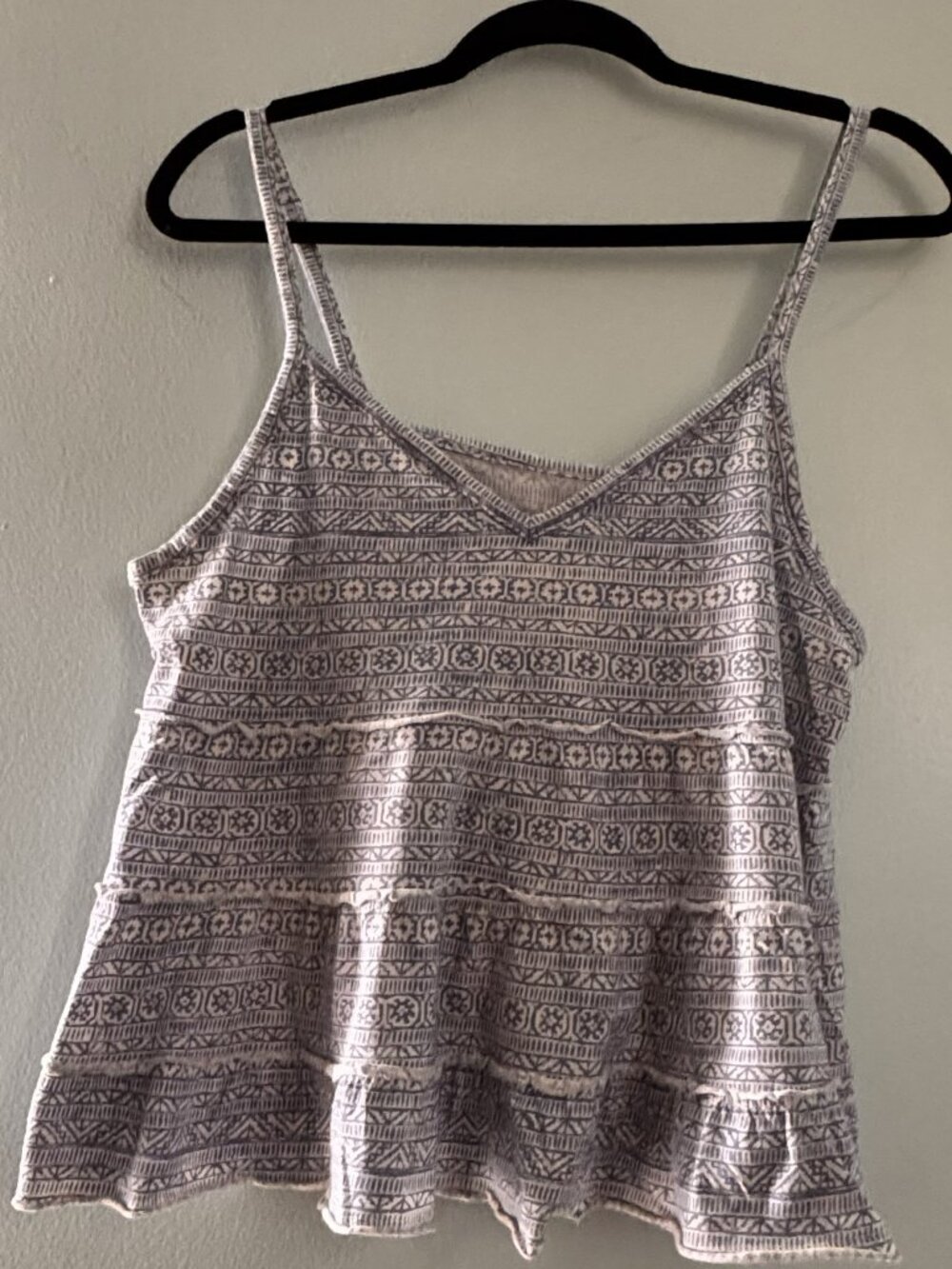 American Eagle Tiered Geometric Babydoll Cami Tank Top – Large - CG0520